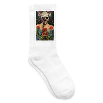 Beautiful fantasy Skull - Tennissocken - Weiß - Rechts