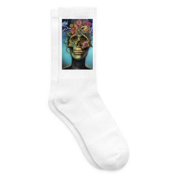 Beautiful fantasy Skull - Tennissocken - Weiß - Rechts