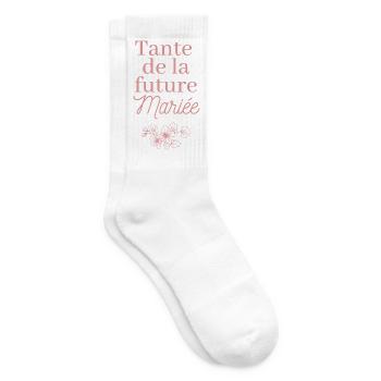 Tante future Mariée. EVJF Team future mariée  - Chaussettes de tennis - blanc - Droite