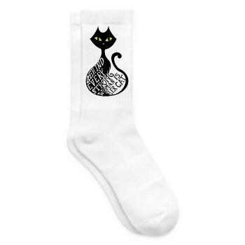 behind every strong woman is her cat - Tennis socks - white - Right