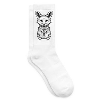 Fuchs mit Hoodie Illustration - Tennissocken - Weiß - Rechts