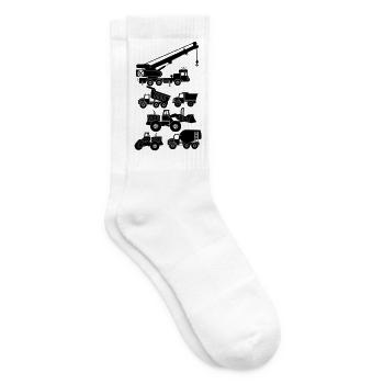 Véhicules routiers et de construction - Chaussettes de tennis - blanc - Droite