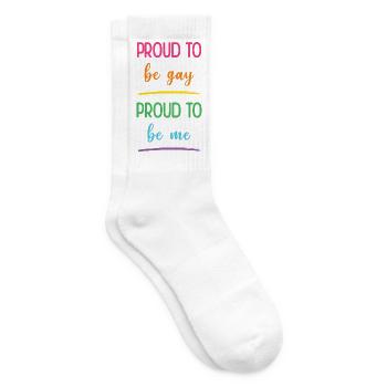 Mois de la fierté - Fier d’être gai, fier d’être moi - Chaussettes de tennis - blanc - Droite