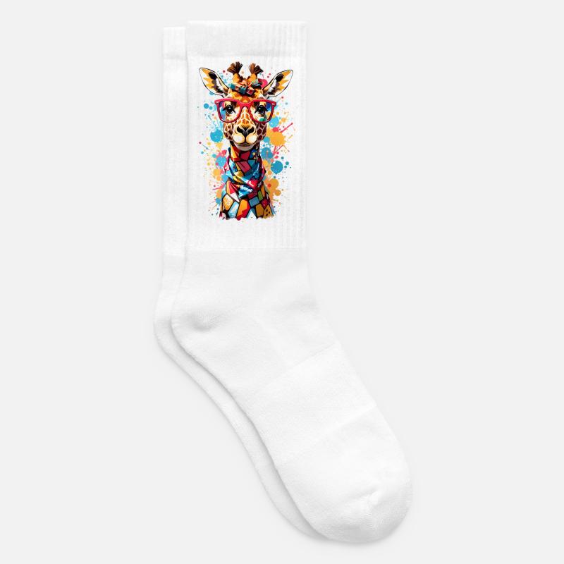 Girafe cool - Chaussettes de tennis - blanc