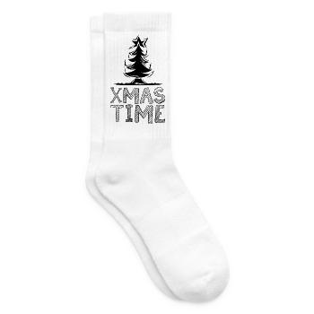 xmas Christmas Tree Christmas Time Christmas Star - Tennis socks - white - Right