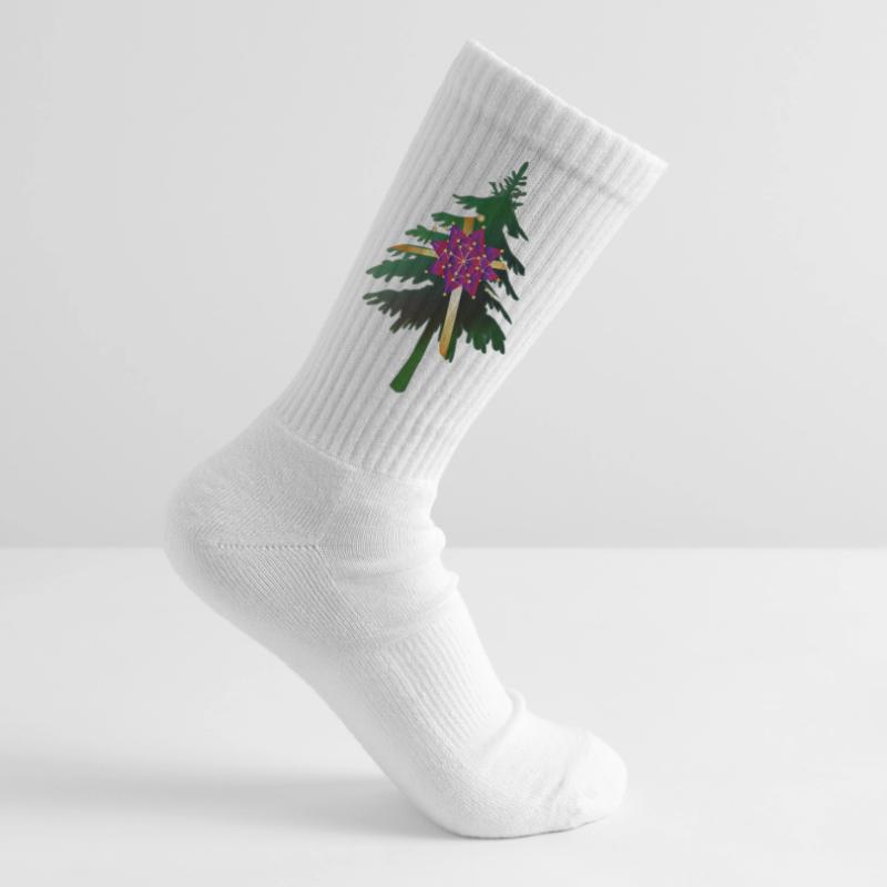 Christbaum oder Weihnachtsbaum & Geschenkschleife Tennissocken
