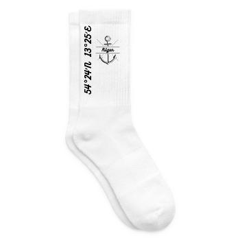 Koordinaten Insel Rügen Ostsee - Tennissocken - Weiß - Rechts