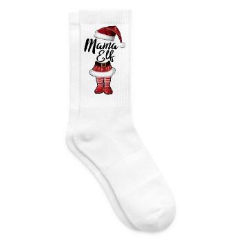 Mama Elf – Funny Christmas Design - Tennis socks - white - Right