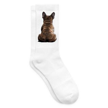 French Bulldog - Tennis socks - white - Right