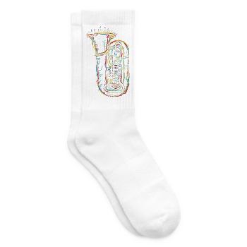 Tuba Sketch - Tennis socks - white - Right