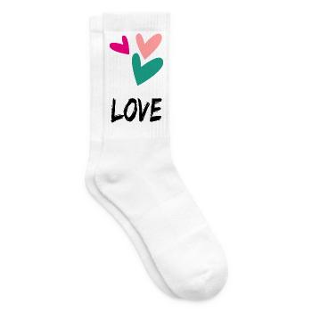 VALENTINE'S DAY. Bachelorette party. I LOVE YOU. I LOVE YOU. LOVE - Tennis socks - white - Right
