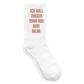 Ich will zocken raus aus dem WLAN es - Tennissocken - Weiß - Rechts