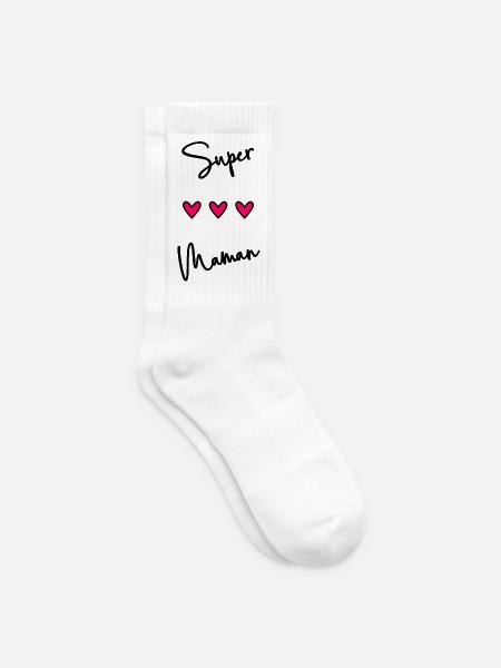 MAMIE. GRAND-MERE. FÊTE DES MÈRES. BONNE FÊTE - Chaussettes de tennis - blanc