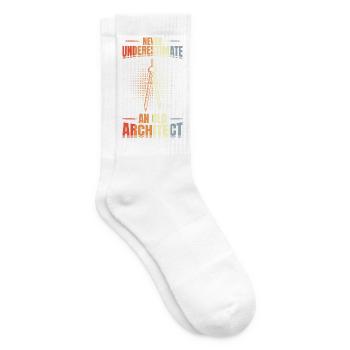 Ne sous-estimez jamais un vieil architecte - Chaussettes de tennis - blanc - Droite