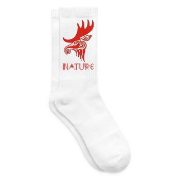 Red Elk Animal Totem - Tennis socks - white - Right