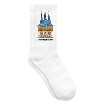 Wernigerode, Hôtel de ville, Maison à colombages Allemagne de l’Est - Chaussettes de tennis - blanc - Droite