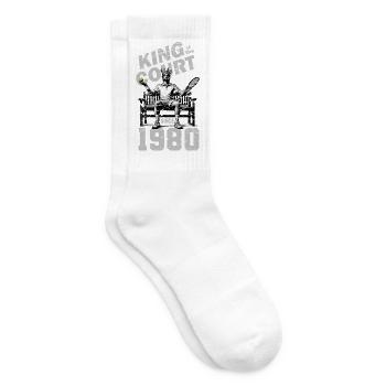 Tennis Shirt Men 44th Birthday Anniversary 1980 - Tennis socks - white - Right