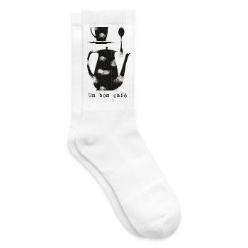 A Good Coffee – Stars and Clouds - Tennis socks - white - Right