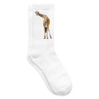Giraffe grüßt aus der Savanne - Tennissocken - Weiß - Rechts