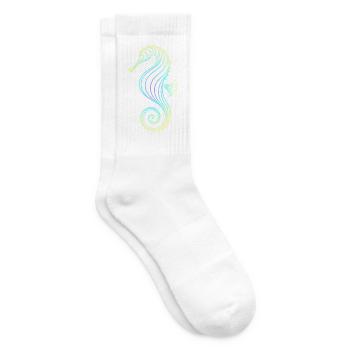 Seepferdchen Farbverlauf Blau Gelb Tribal Grün - Tennissocken - Weiß - Rechts