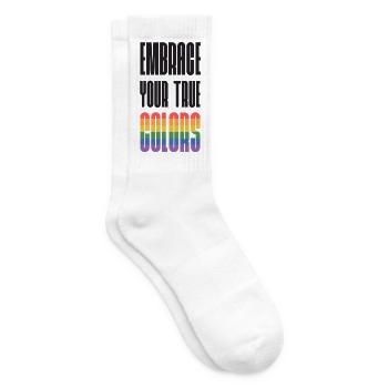 LGBT Pride Month - Umarme dein wahres Gesicht - Tennissocken - Weiß - Rechts