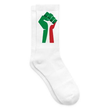 Le poing levé (vert, blanc, rouge) - Chaussettes de tennis - blanc - Droite
