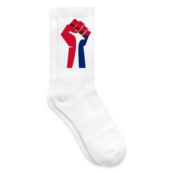 Le poing levé (rouge, blanc, bleu) - Chaussettes de tennis - blanc - Droite