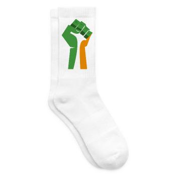 Le poing levé (vert, blanc, orange) - Chaussettes de tennis - blanc - Droite