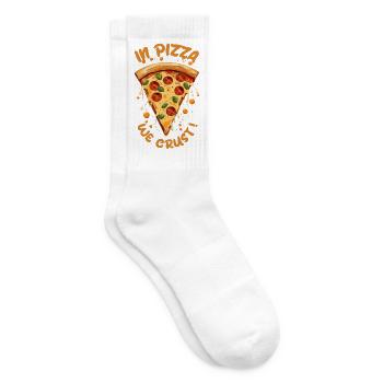 DANS PIZZA ON CROÛTE, TRANCHE DE PIZZA AU PEPPERONI VIBRANTE - Chaussettes de tennis - blanc - Droite