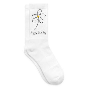 ANNIVERSARY. HAPPY BIRTHDAY. HAPPY BIRTHDAY. - Tennis socks - white - Right