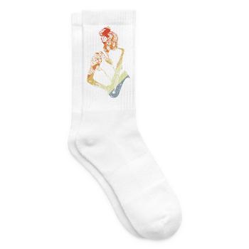 Saxophoniste Dessin Vintage - Chaussettes de tennis - blanc - Droite