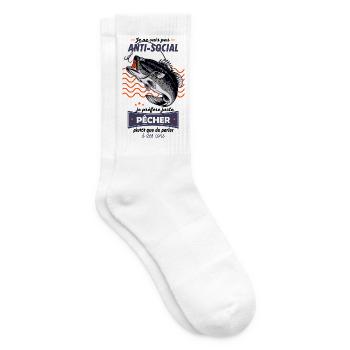 Anti-Social Pêcheur Poisson Graphique - Chaussettes de tennis - blanc - Droite