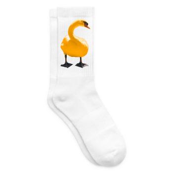 Eleganter Schwan Kunstdruck - Tennissocken - Weiß - Rechts