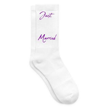 GERADE VERHEIRATET. Junggesellinnenabschied. VALENTINSTAG. PAAR - Tennissocken - Weiß - Rechts