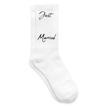 LIEBE. PAAR. GERADE VERHEIRATET. Junggesellinnenabschied. VALENTINSTAG. - Tennissocken - Weiß - Rechts
