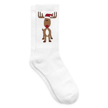 Motif orignal avec chapeau de père Noël - Chaussettes de tennis - blanc - Droite