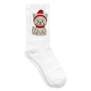 Winter Kitty - Tennis socks - white - Right
