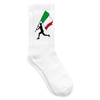 Flag Italy Man Running - Tennis socks - white - Right