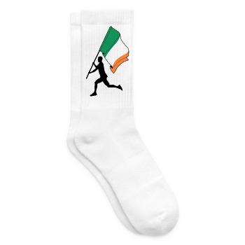 Flag Ireland Man Running - Tennis socks - white - Right