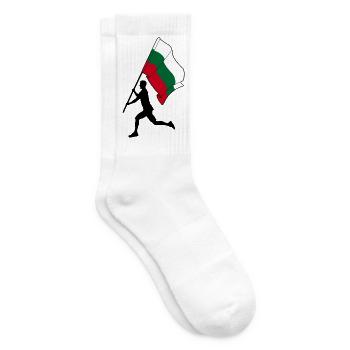 Flag Bulgaria man running - Tennis socks - white - Right