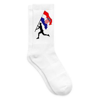 Flag Croatia man running - Tennis socks - white - Right