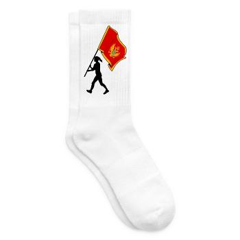 Flagge Montenegro Frau zu Fuß - Tennissocken - Weiß - Rechts