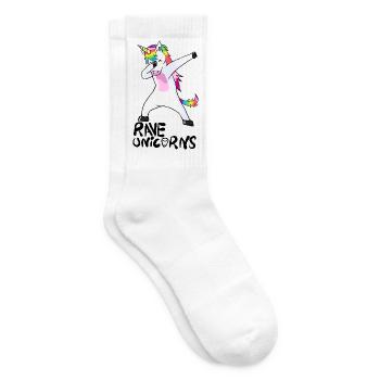 Logo Rave Unicorns Black Text - Tennissocken - Weiß - Rechts
