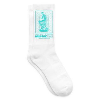 Statue au néon dans le cyberespace - Chaussettes de tennis - blanc - Droite