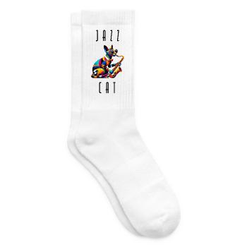 Jazz Sfinks Cat - Tennis socks - white - Right
