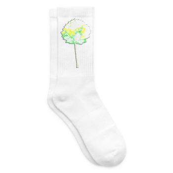 Vert arbre - Feuille ronde - Nature - Chaussettes de tennis - blanc - Droite
