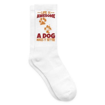 Hundeliebhaber Spruch - Tennissocken - Weiß - Rechts