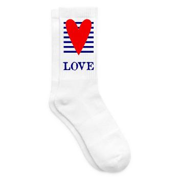 MOM. MOTHER'S DAY. HEART. FEAST. HAPPY BIRTHDAY - Tennis socks - white - Right