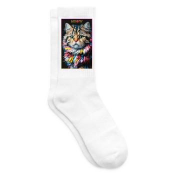 Artful cat - Tennis socks - white - Right