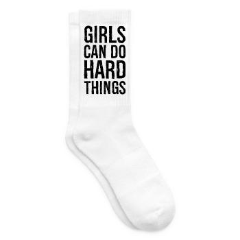 Les filles peuvent faire des choses difficiles - Chaussettes de tennis - blanc - Droite